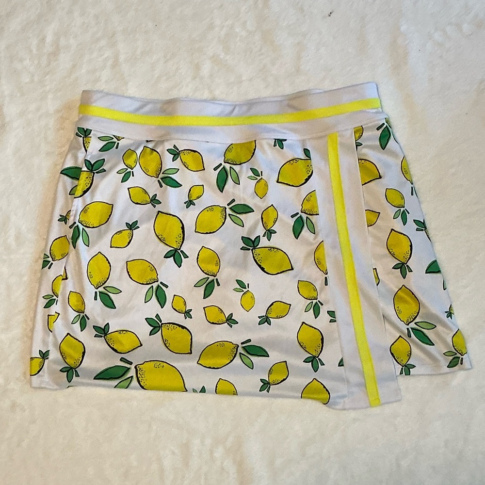 PGA Tour Lemon Print Skort - White and Yellow